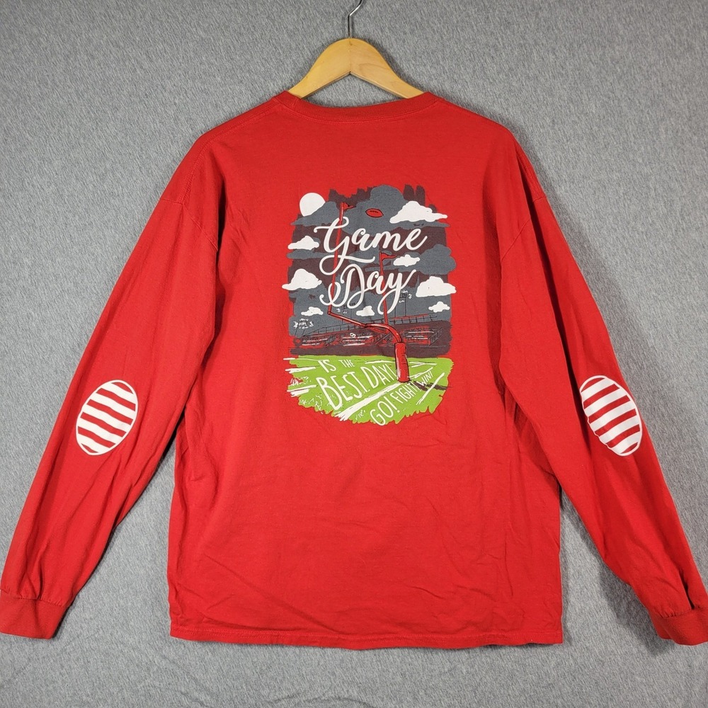 Gameday Couture Long Sleeve Shirt Women XL Red Football Tee Tailgate Spirit Wear